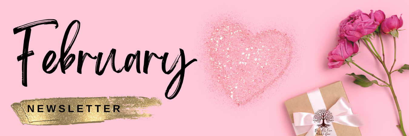 Pink and Gold Month February Valentine's Day Wedding Banner Email Header