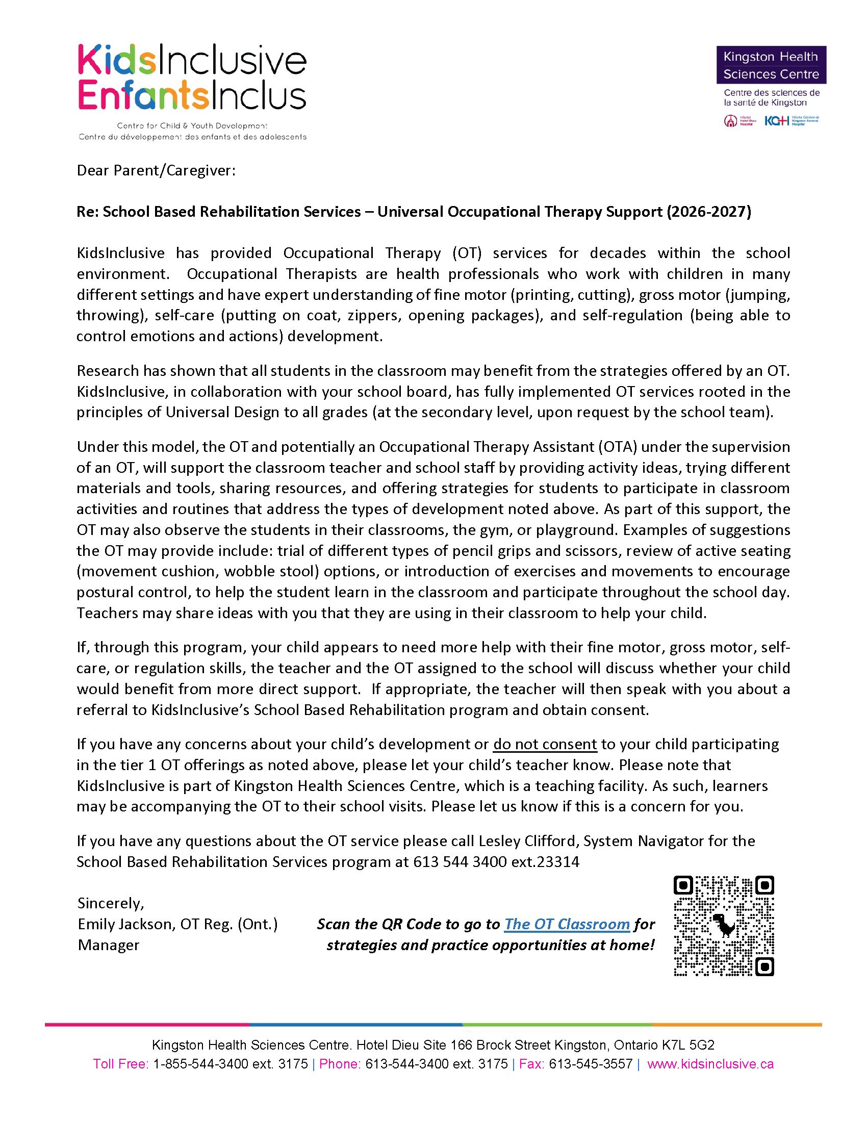 OT Tiered model letter for families June 2026